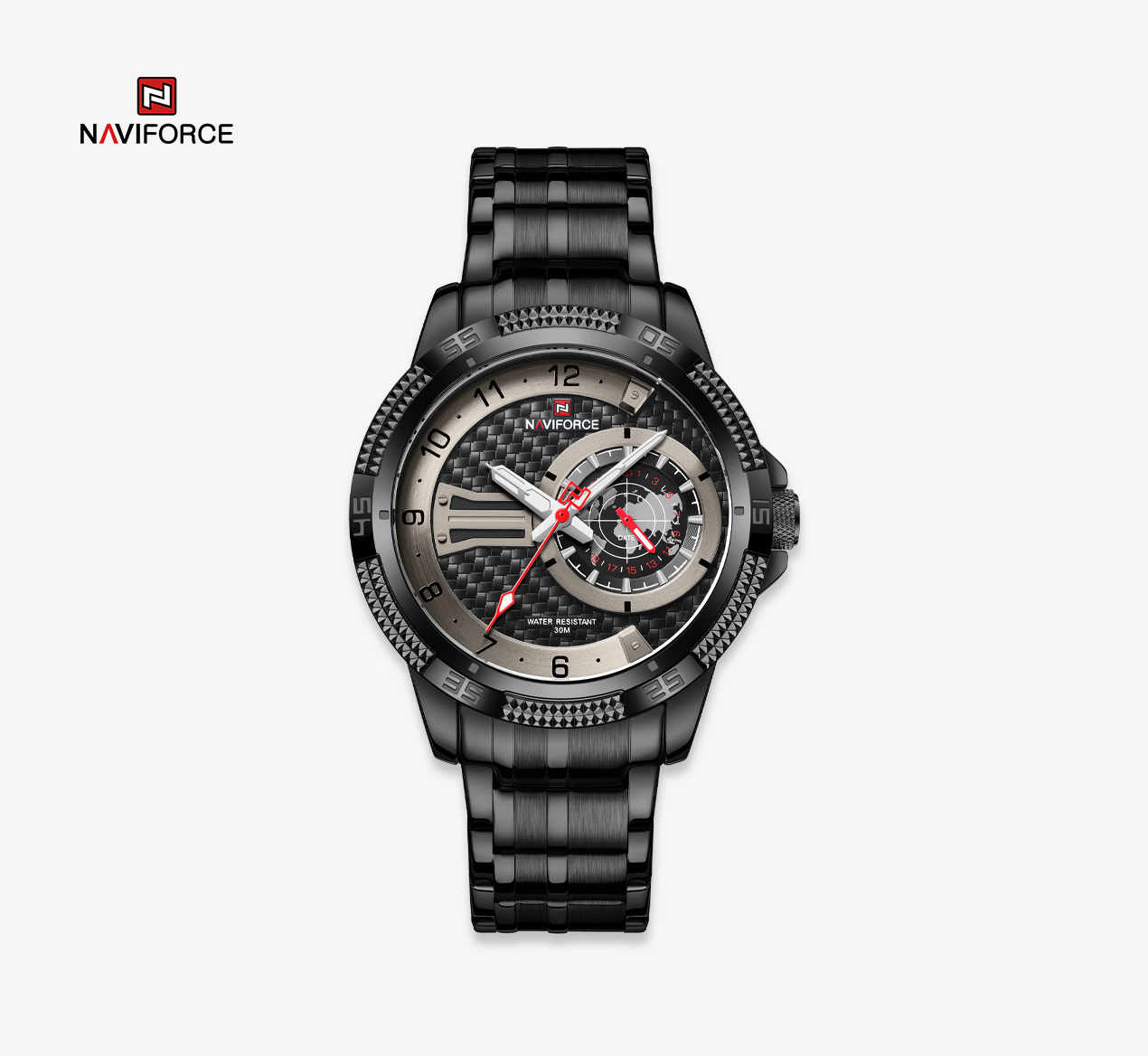 ساعت مچی مردانه نیوی فورس مدل naviforce 9206 - مشکی مشکی