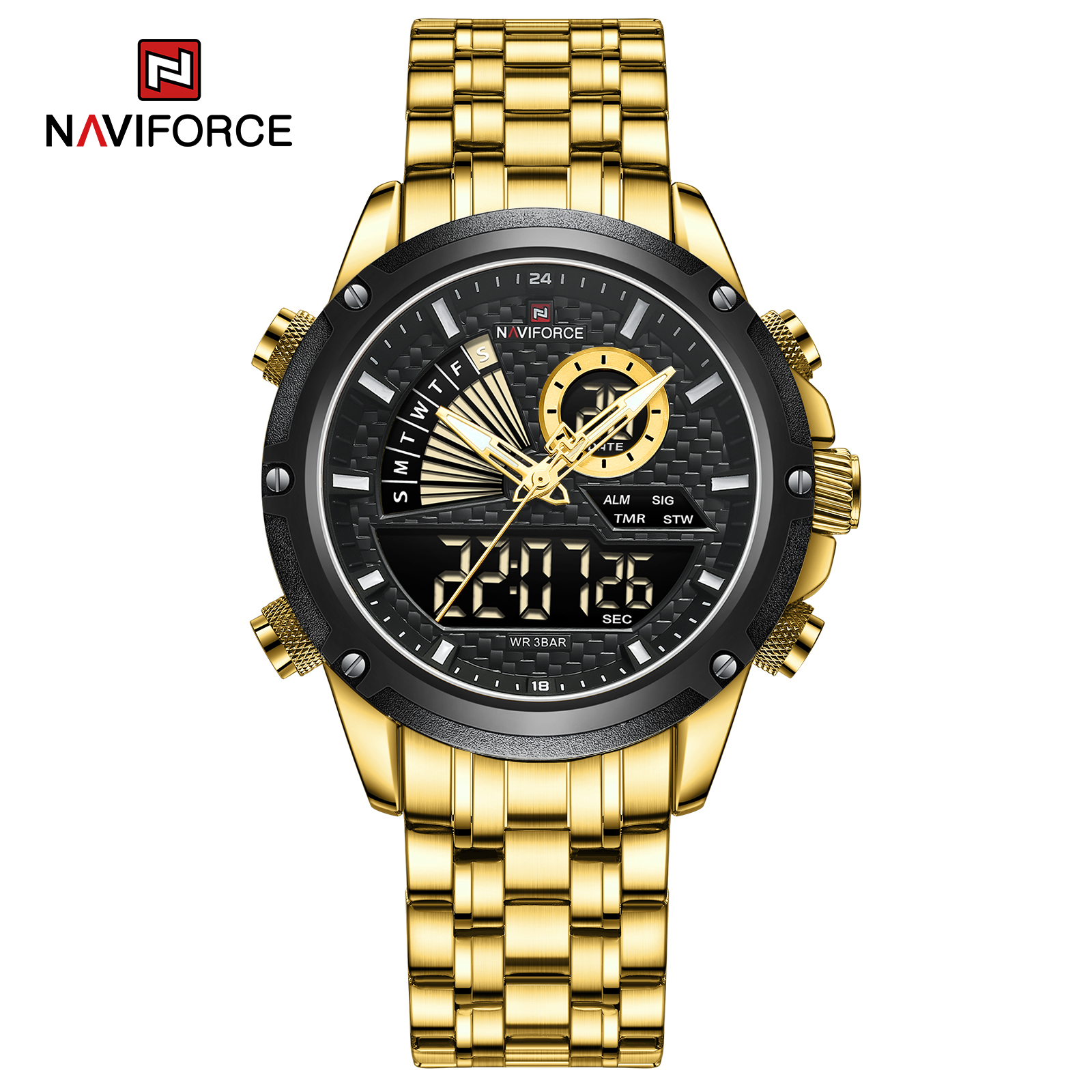 ساعت مچی مردانه نیوی فورس مدل naviforce 9205 - طلایی مشکی