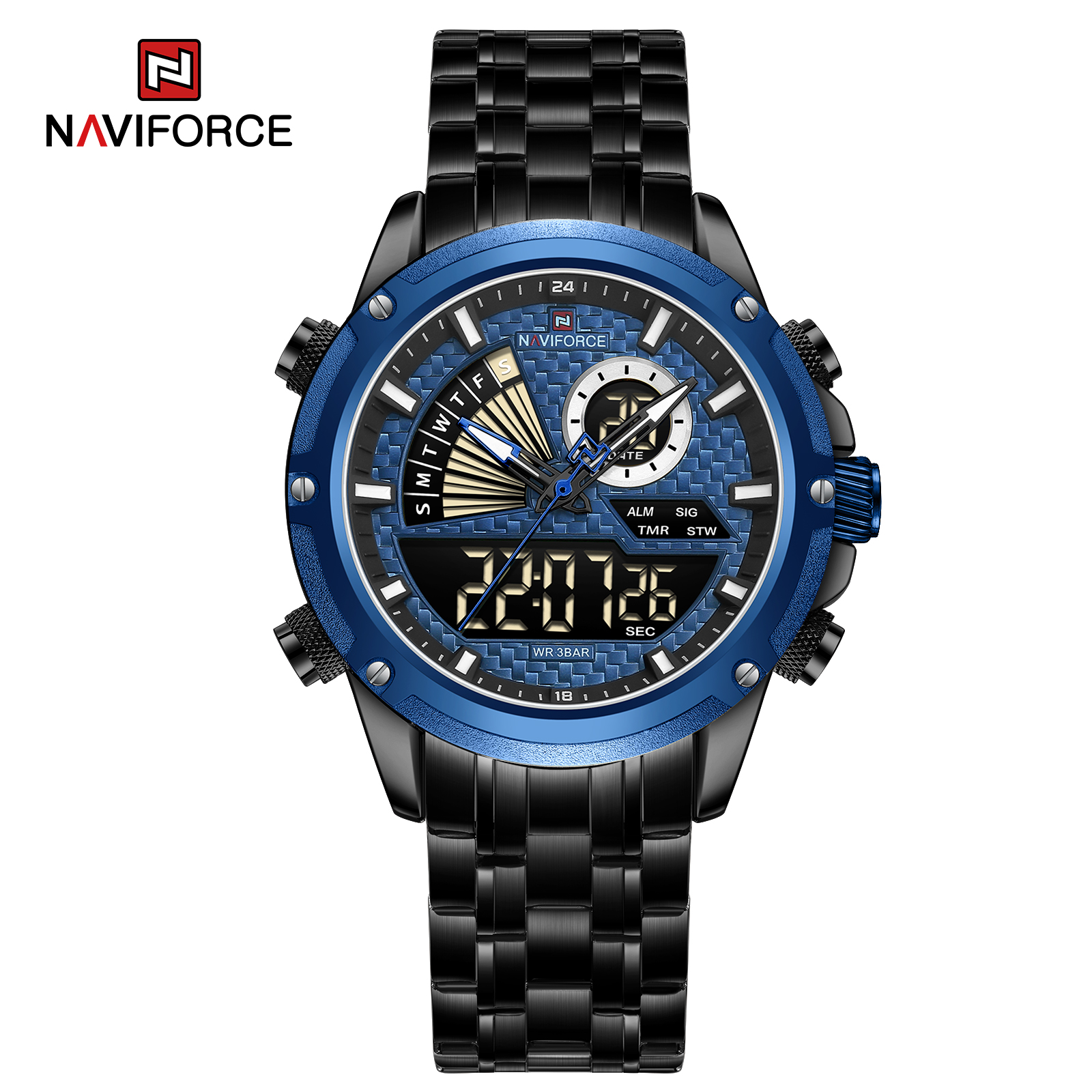 ساعت مچی مردانه نیوی فورس مدل naviforce 9205 - ابی مشکی