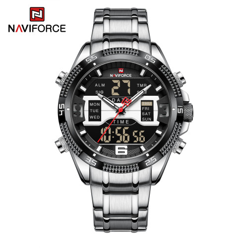 ساعت مچی مردانه نیوی فورس مدل naviforce 9201 - نقره ای مشکی