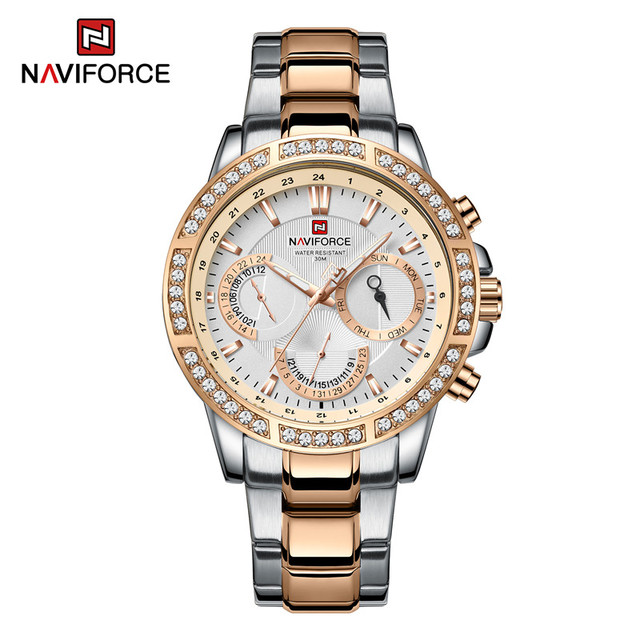 ساعت مچی مردانه نیوی فورس مدل naviforce 9196 - رزگلد سفید
