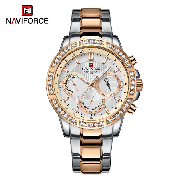 ساعت مچی مردانه نیوی فورس مدل naviforce 9196 - رزگلد سفید
