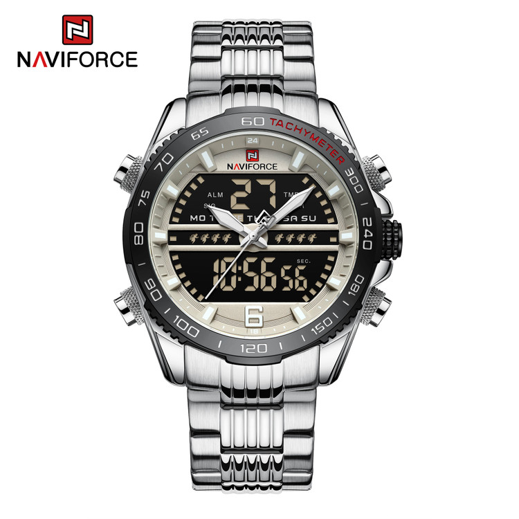 ساعت مچی مردانه نیوی فورس مدل naviforce 9195 - نقره ای