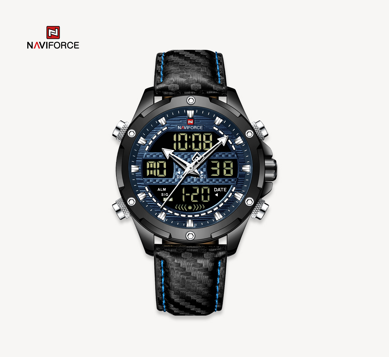 ساعت مچی مردانه نیوی فورس مدل naviforce 9194 - ابی مشکی