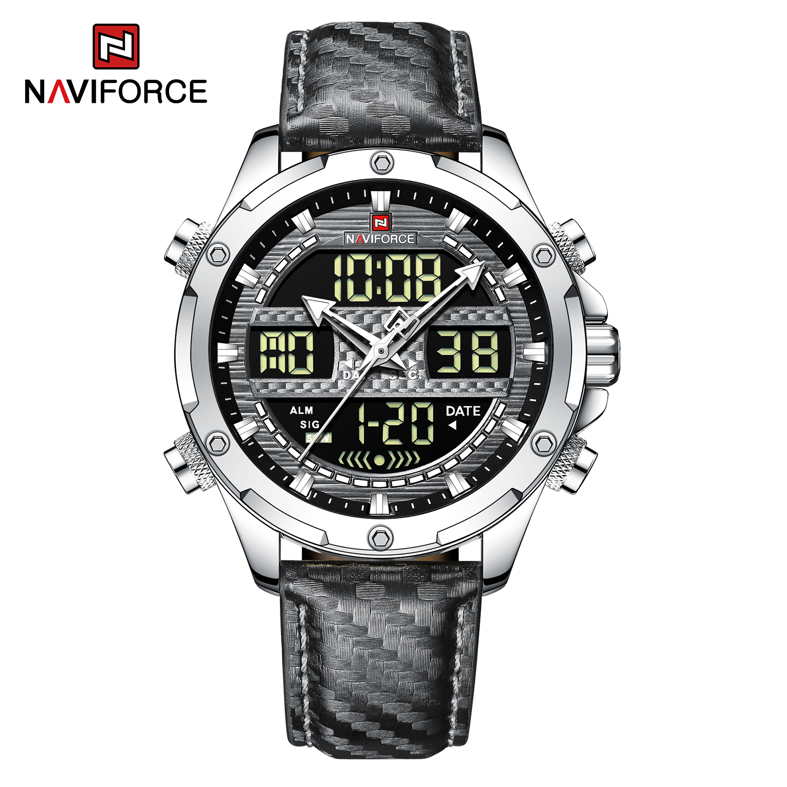 ساعت مچی مردانه نیوی فورس مدل naviforce 9194 - نقره ای