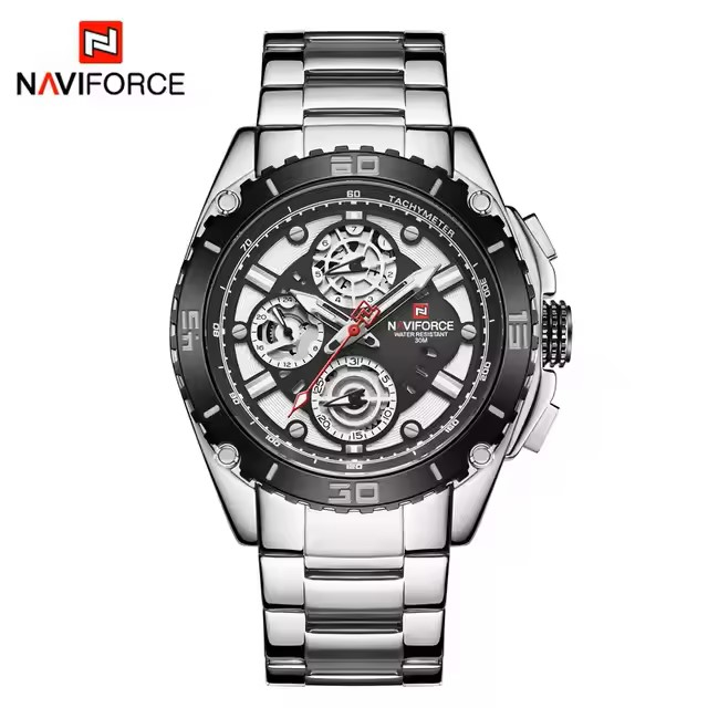 ساعت مچی مردانه نیوی فورس مدل naviforce 9179 - مشکی.نقره ای