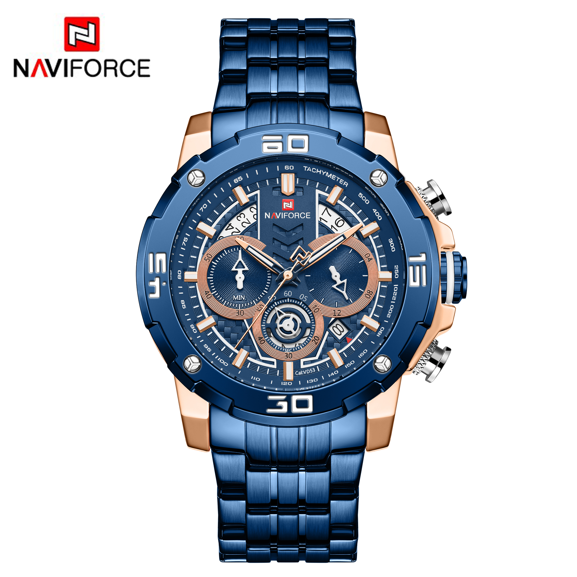 ساعت مچی مردانه نیوی فورس استیلی مدل naviforce 9175 - آبی