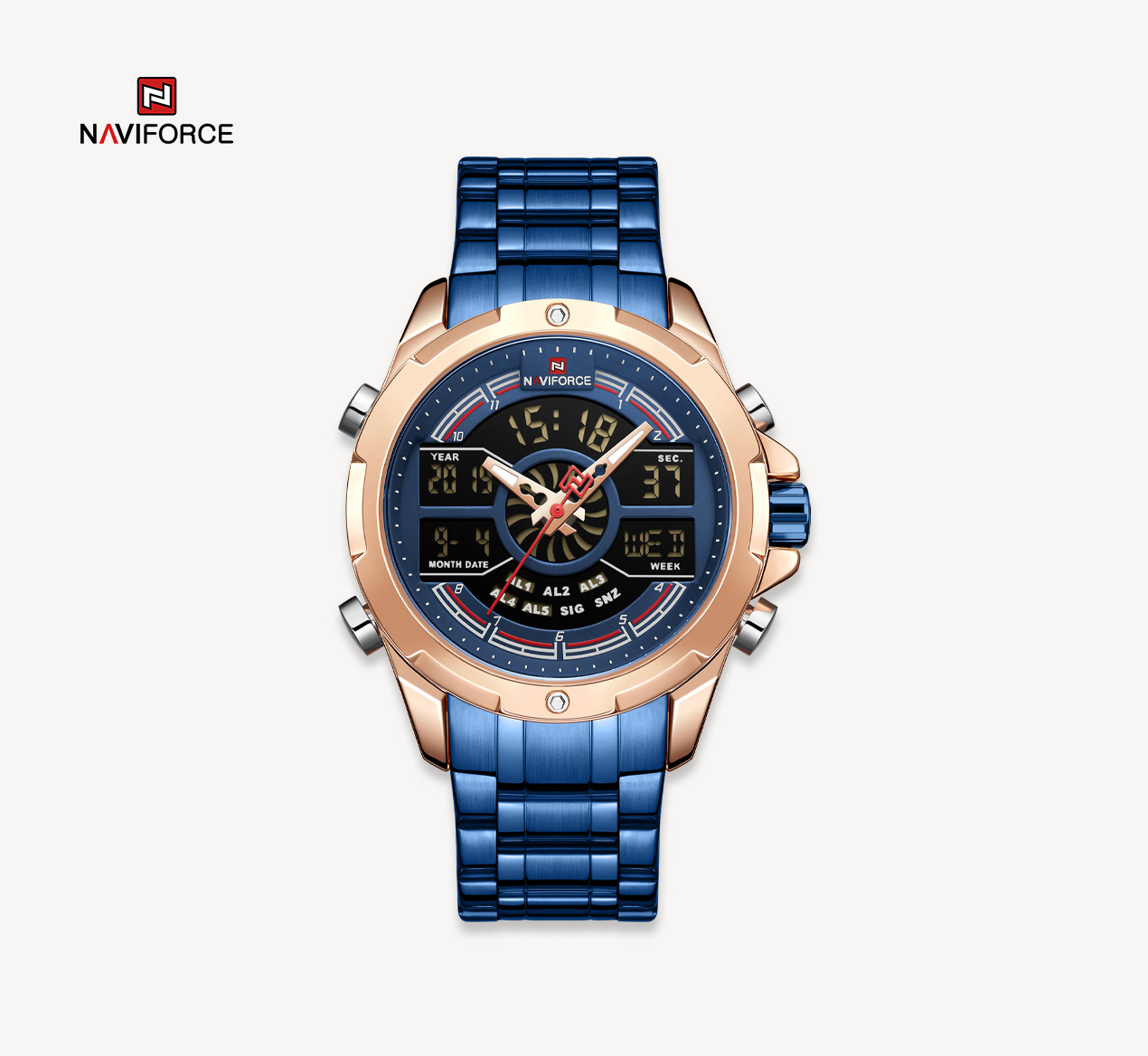 ساعت مچی مردانه نیوی فورس مدل naviforce 9170 - آبی