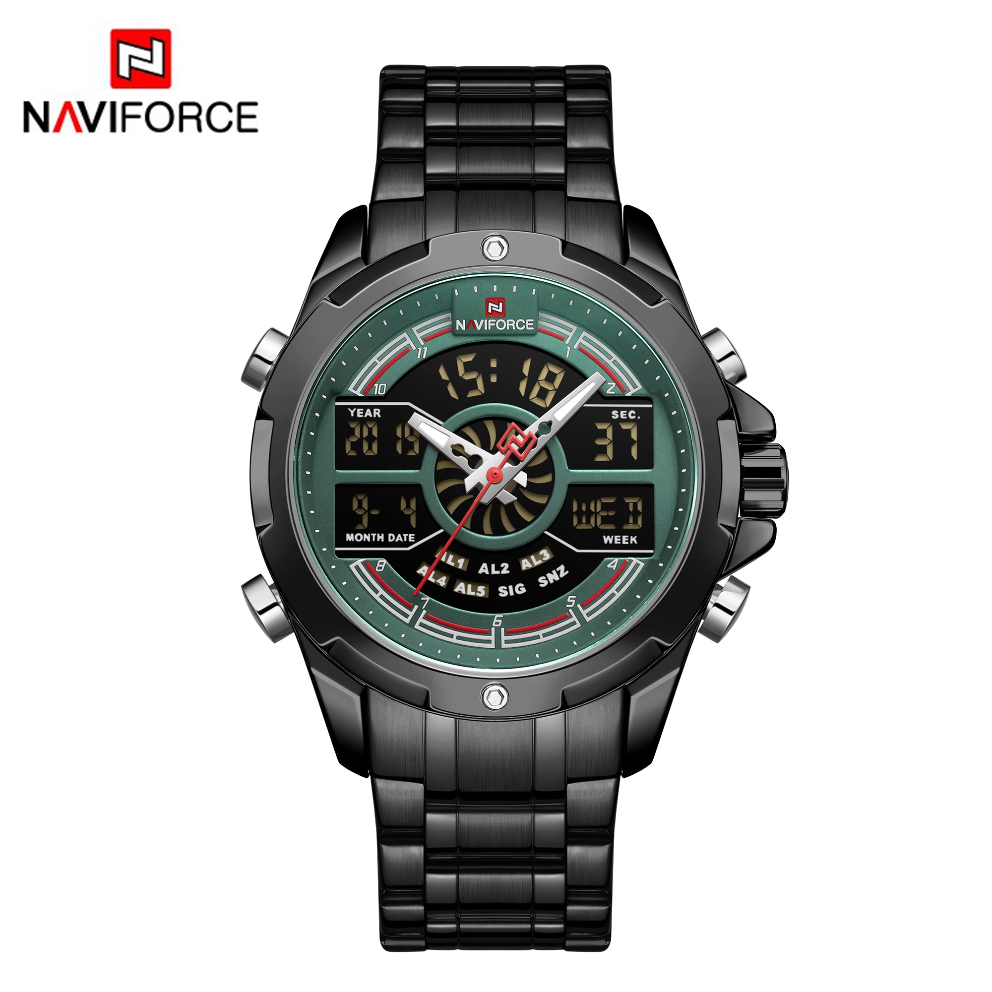 ساعت مچی مردانه نیوی فورس مدل naviforce 9170 - مشکی سبز