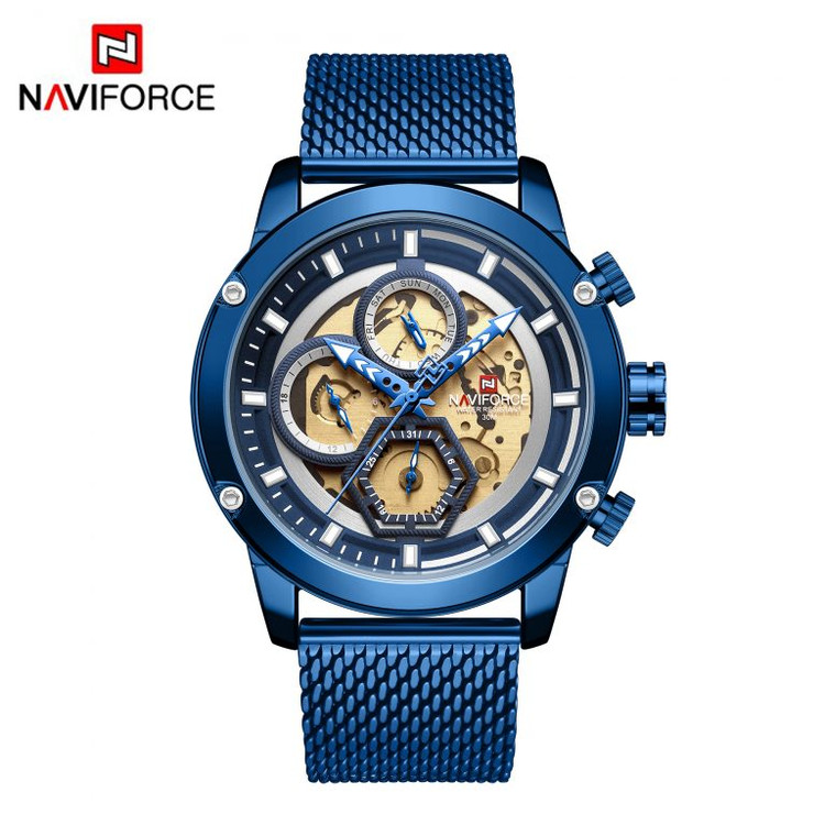 ساعت مچی مردانه نیوی فورس مدل naviforce 9167 - آبی