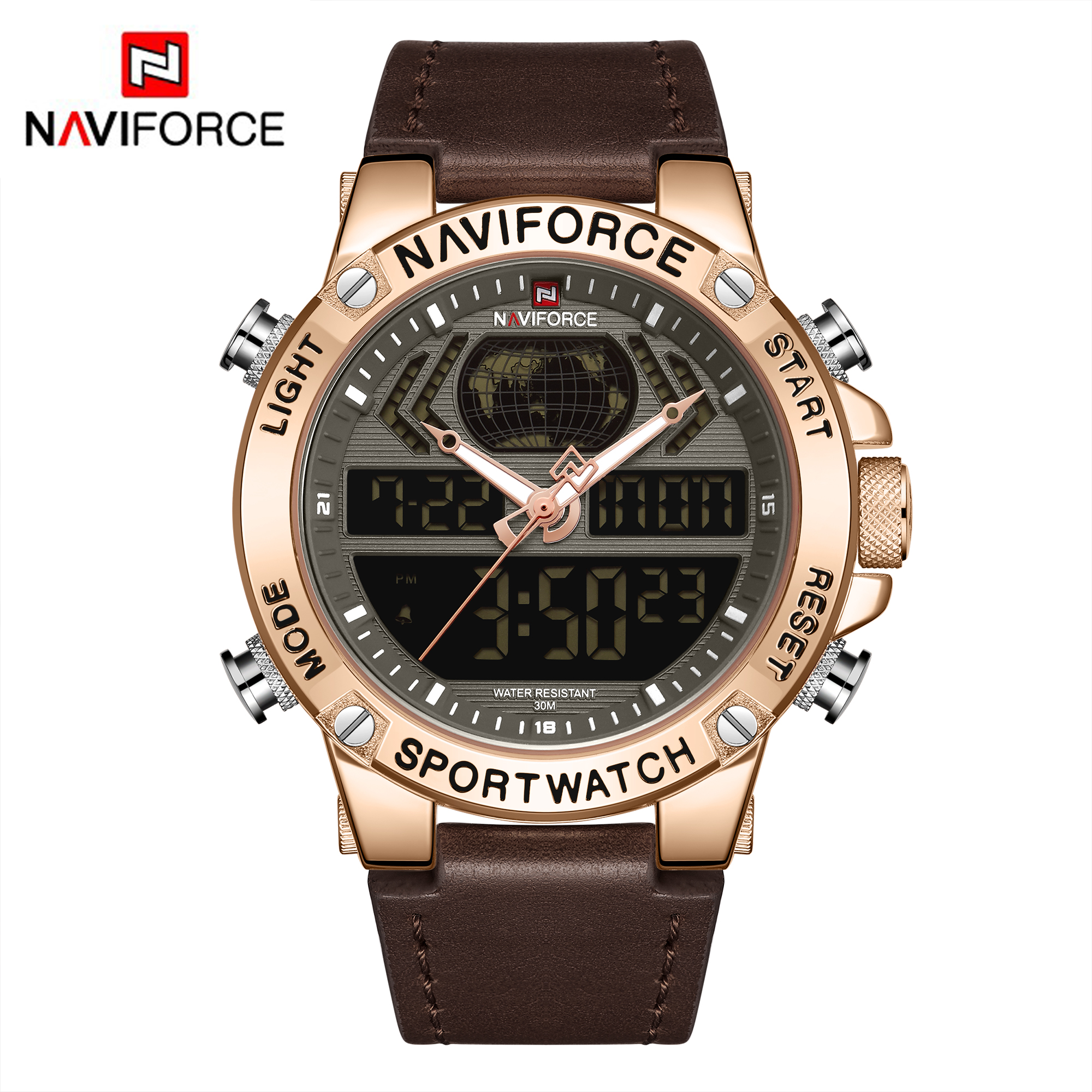 ساعت مچی مردانه نیوی فورس مدل naviforce 9164 - رزگلد
