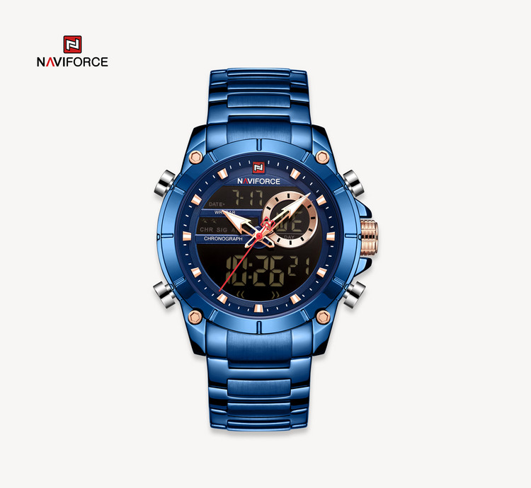 ساعت مچی مردانه نیوی فورس مدل naviforce 9163 - آبی