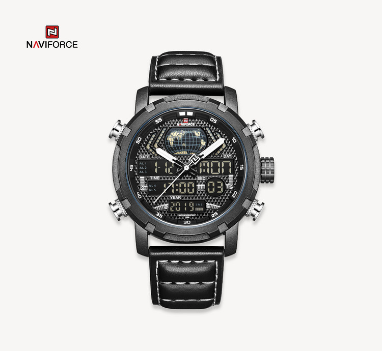 ساعت مچی مردانه نیوی فورس مدل naviforce 9160 - مشکی سفید