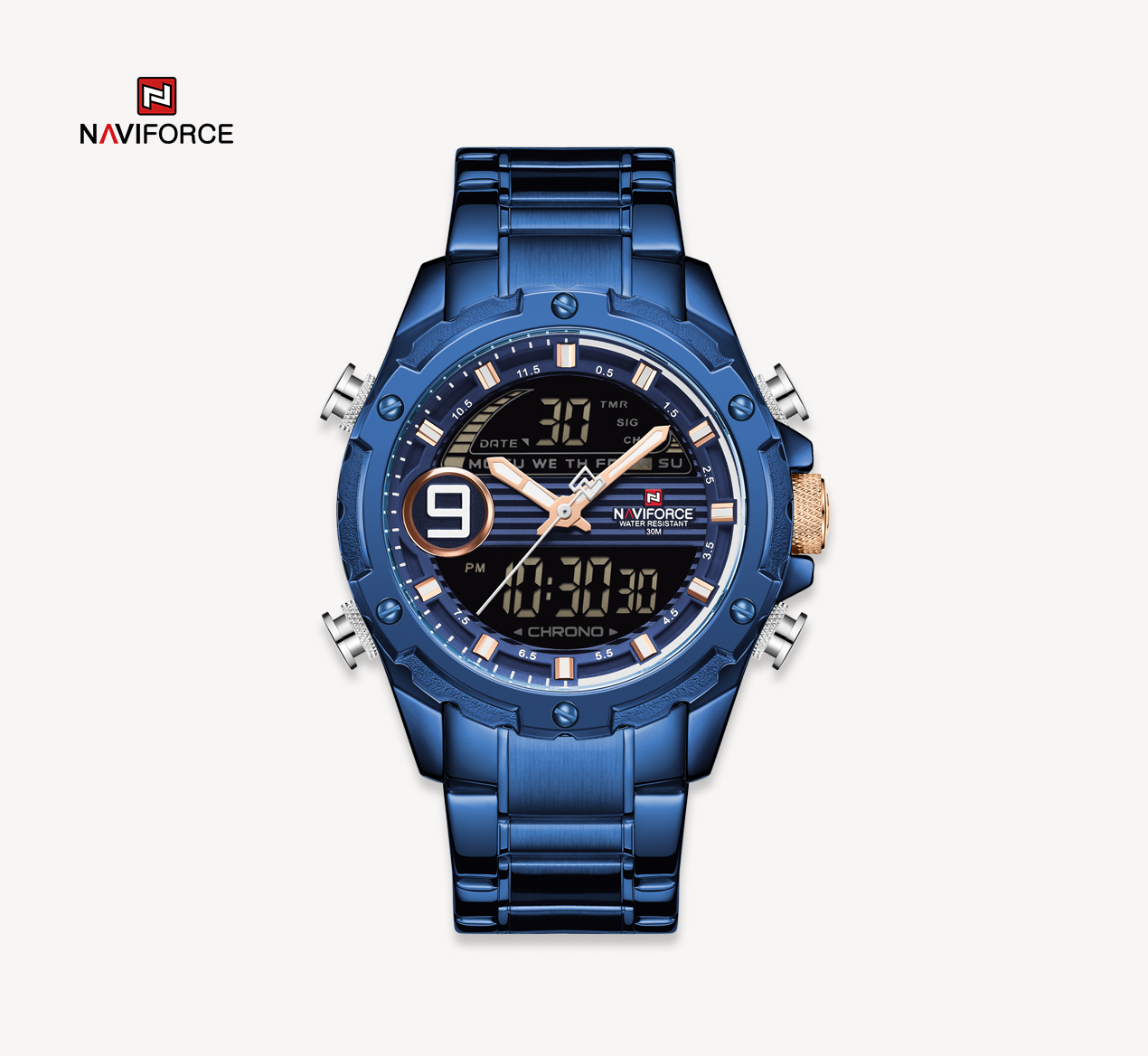 ساعت مچی مردانه نیوی فورس مدل Naviforce 9146 - آبی