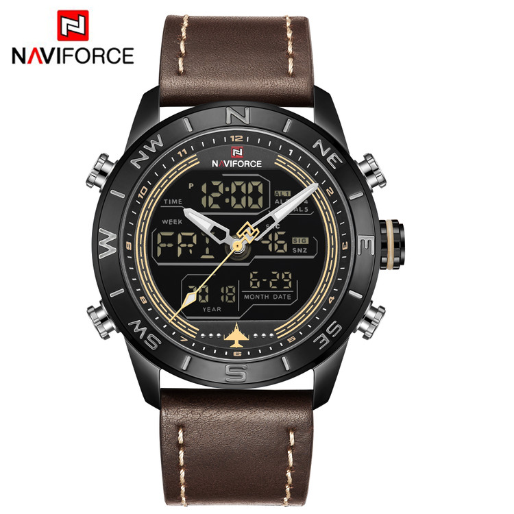 ساعت مچی مردانه نیوی فورس مدل Naviforce 9144 - چرم قهوه ای