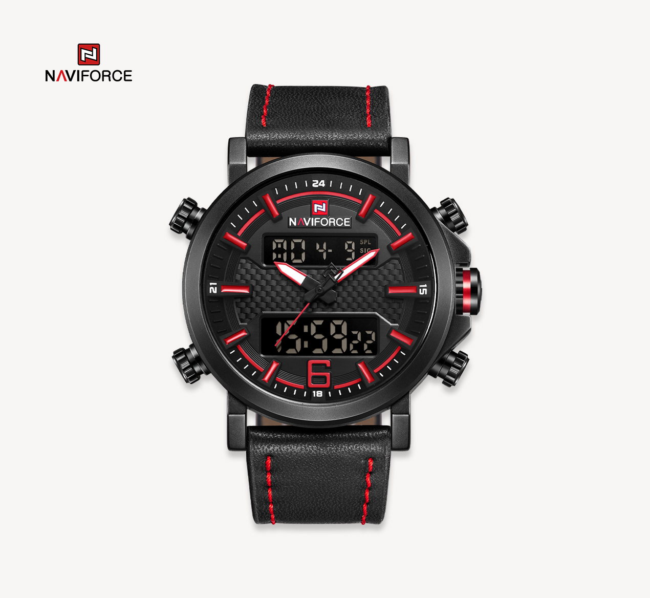 ساعت مچی مردانه نیوی فورس مدل Naviforce 9135 - قرمز