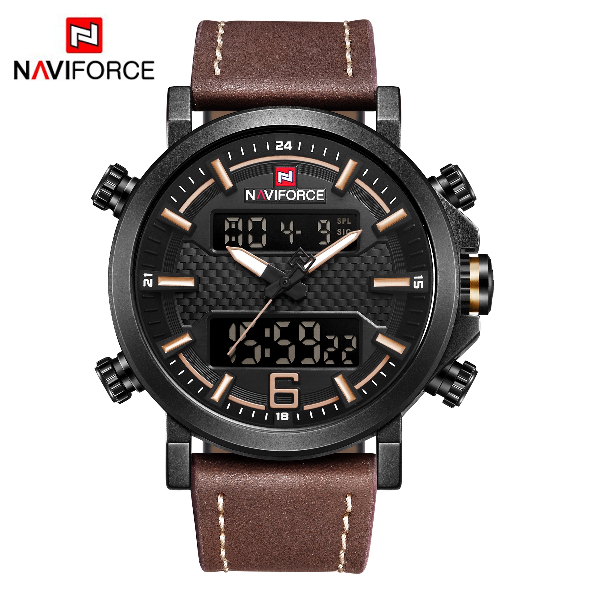 ساعت مچی مردانه نیوی فورس مدل Naviforce 9135 - قهوه ای
