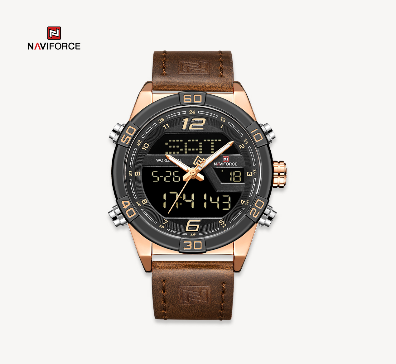 ساعت مچی مردانه نیوی فورس مدل Naviforce 9128 - رزگلد