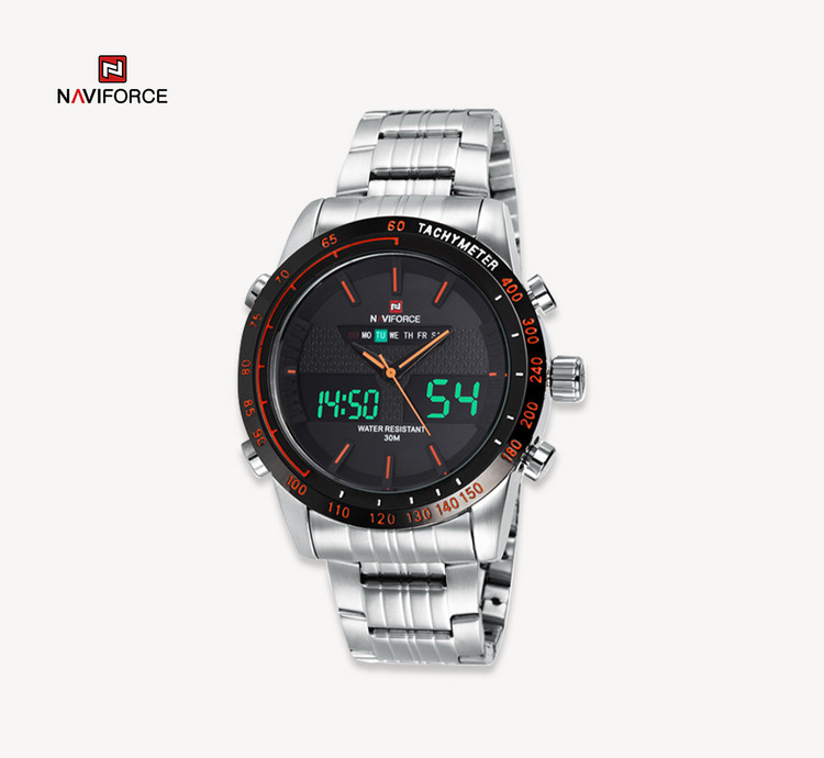 ساعت مچی مردانه نیوی فورس مدل naviforce 9024 - نقره ای