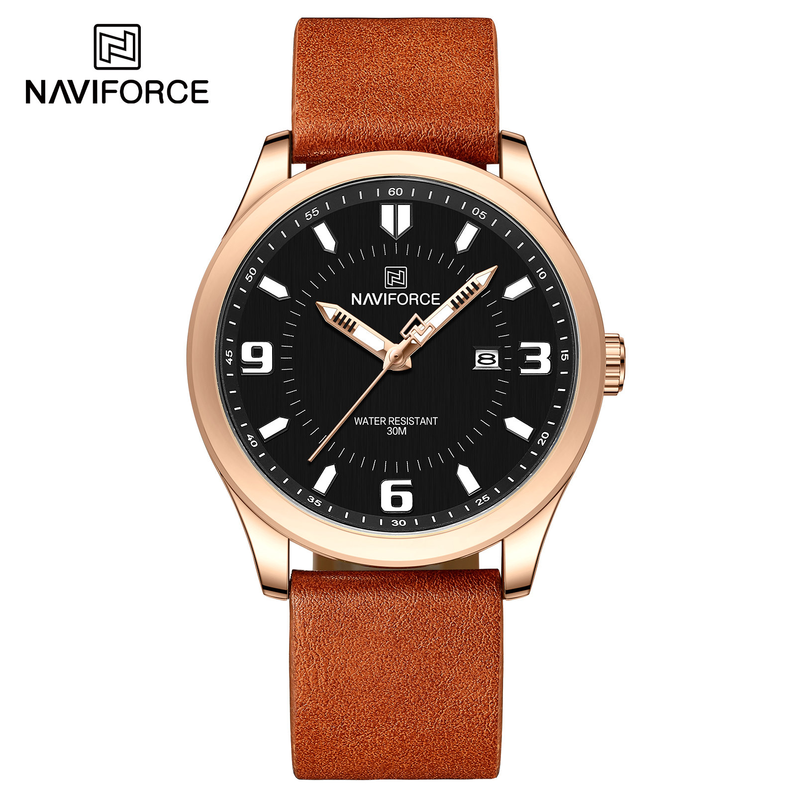 ساعت مچی مردانه نیوی فورس مدل NAVIFORCE 8024 - رزگلد مشکی