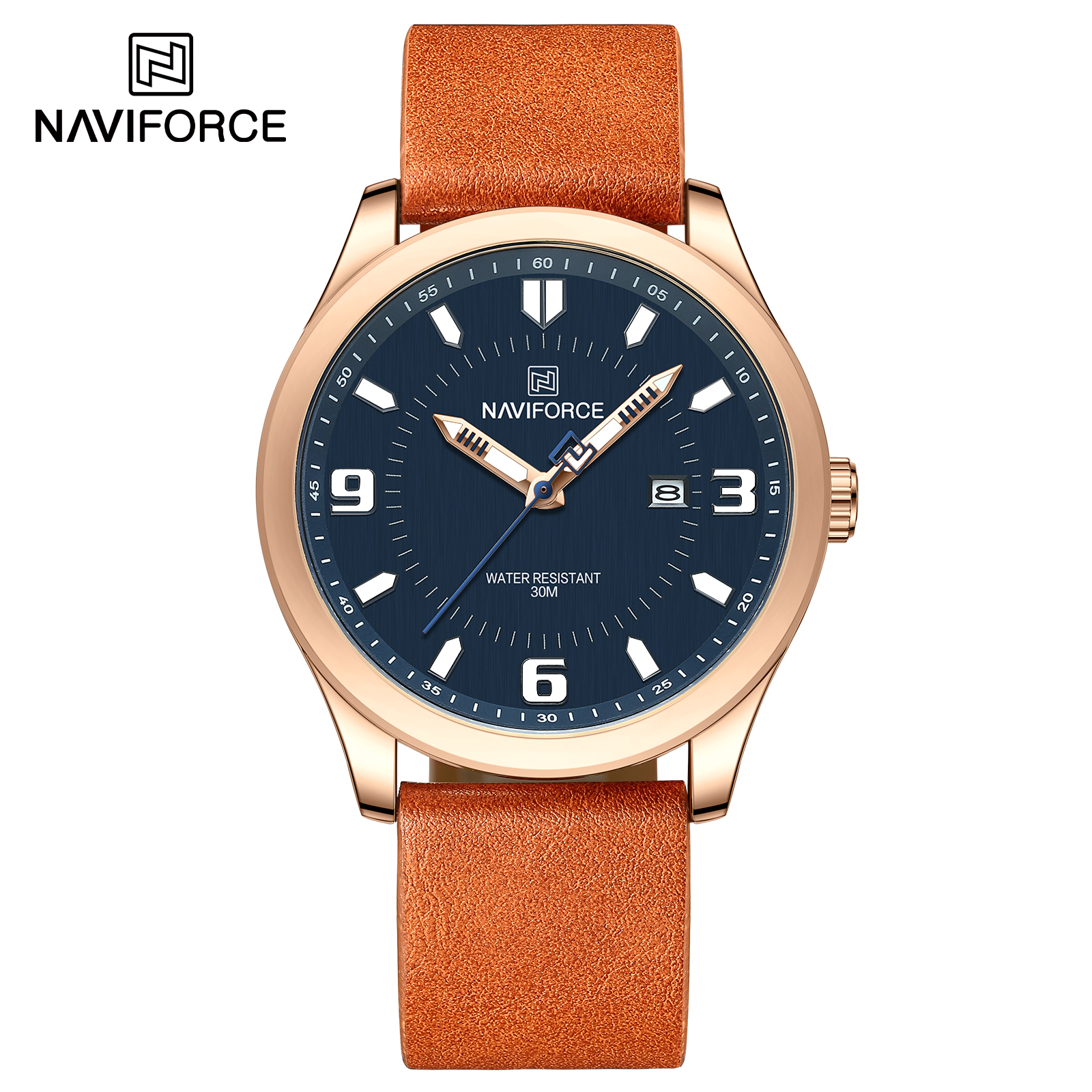 ساعت مچی مردانه نیوی فورس مدل NAVIFORCE 8024 - رزگلد آبی