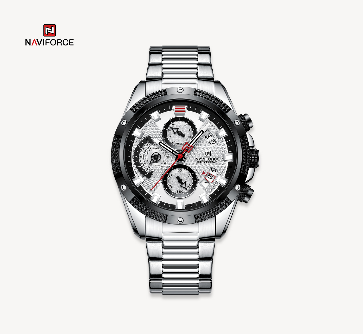ساعت مچی مردانه نیوی فورس مدل Naviforce 8021 - نقره ای سفید
