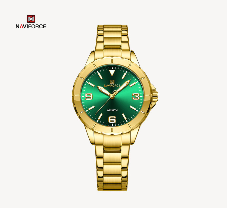 ساعت مچی زنانه نیوی فورس مدل Naviforce 5022 - طلایی سبز