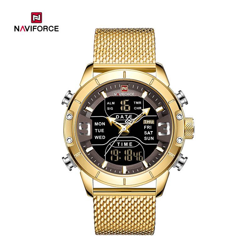 ساعت مچی مردانه نیوی فورس استیل مدل Naviforce 9153 - طلایی مشکی
