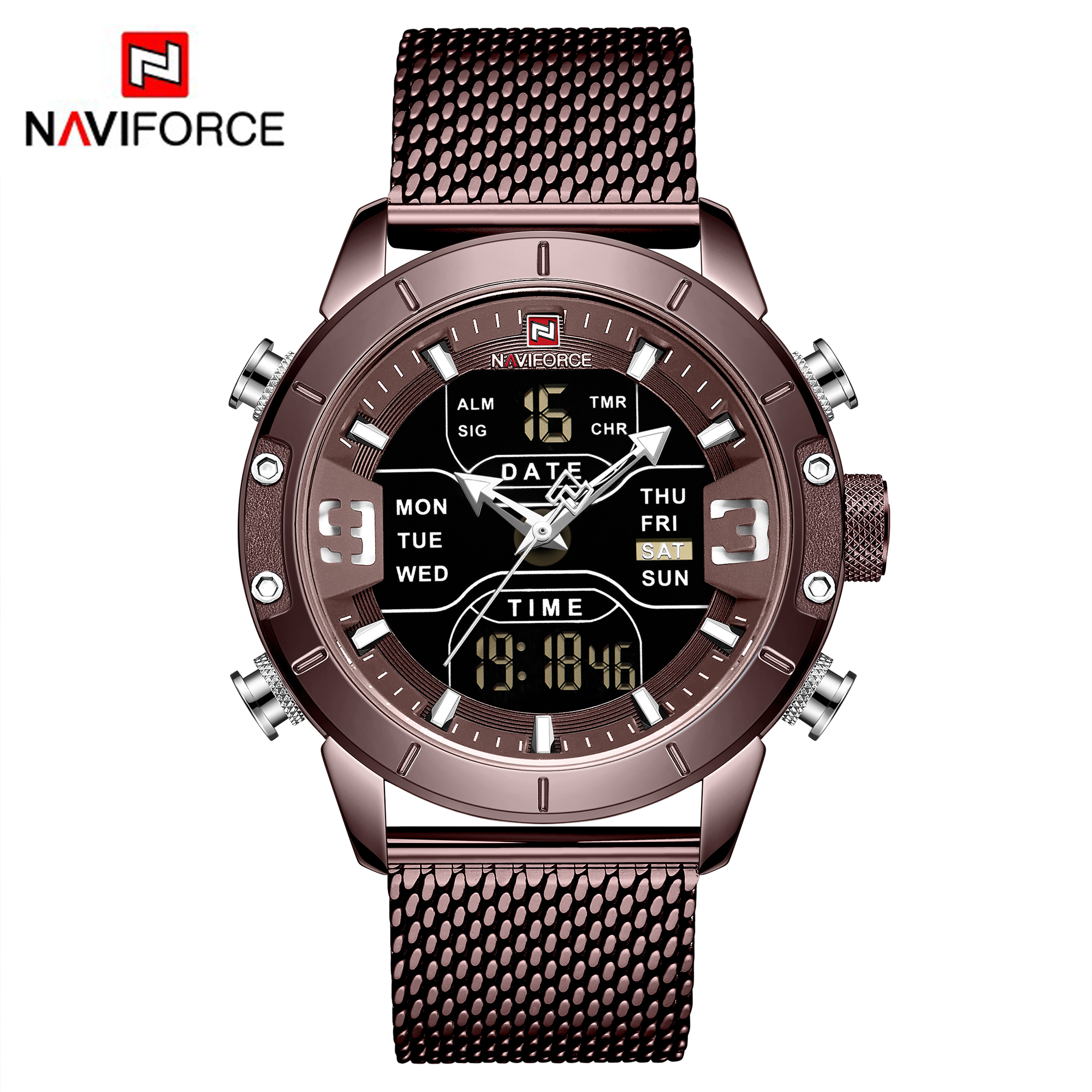 ساعت مچی مردانه نیوی فورس استیل مدل Naviforce 9153 - کافی