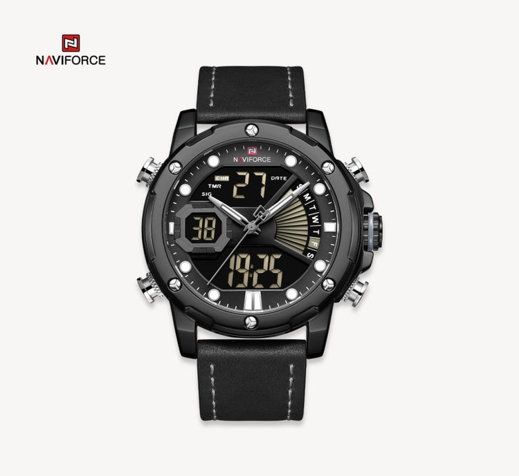 ساعت مچی مردانه نیوی فورس چرمی مدل Naviforce 9172 - چرم مشکی