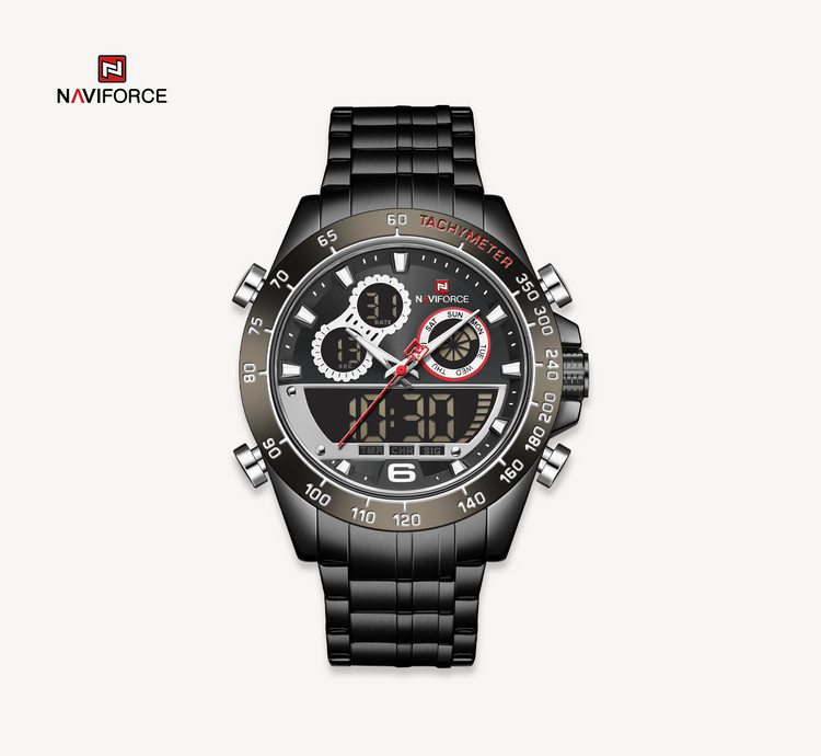 ساعت مچی مردانه نیوی فورس استیل مدل naviforce 9188 - مشکی مشکی