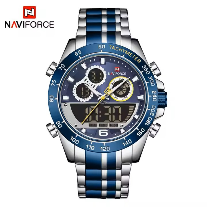ساعت مچی مردانه نیوی فورس استیل مدل naviforce 9188 - نقره ای ابی