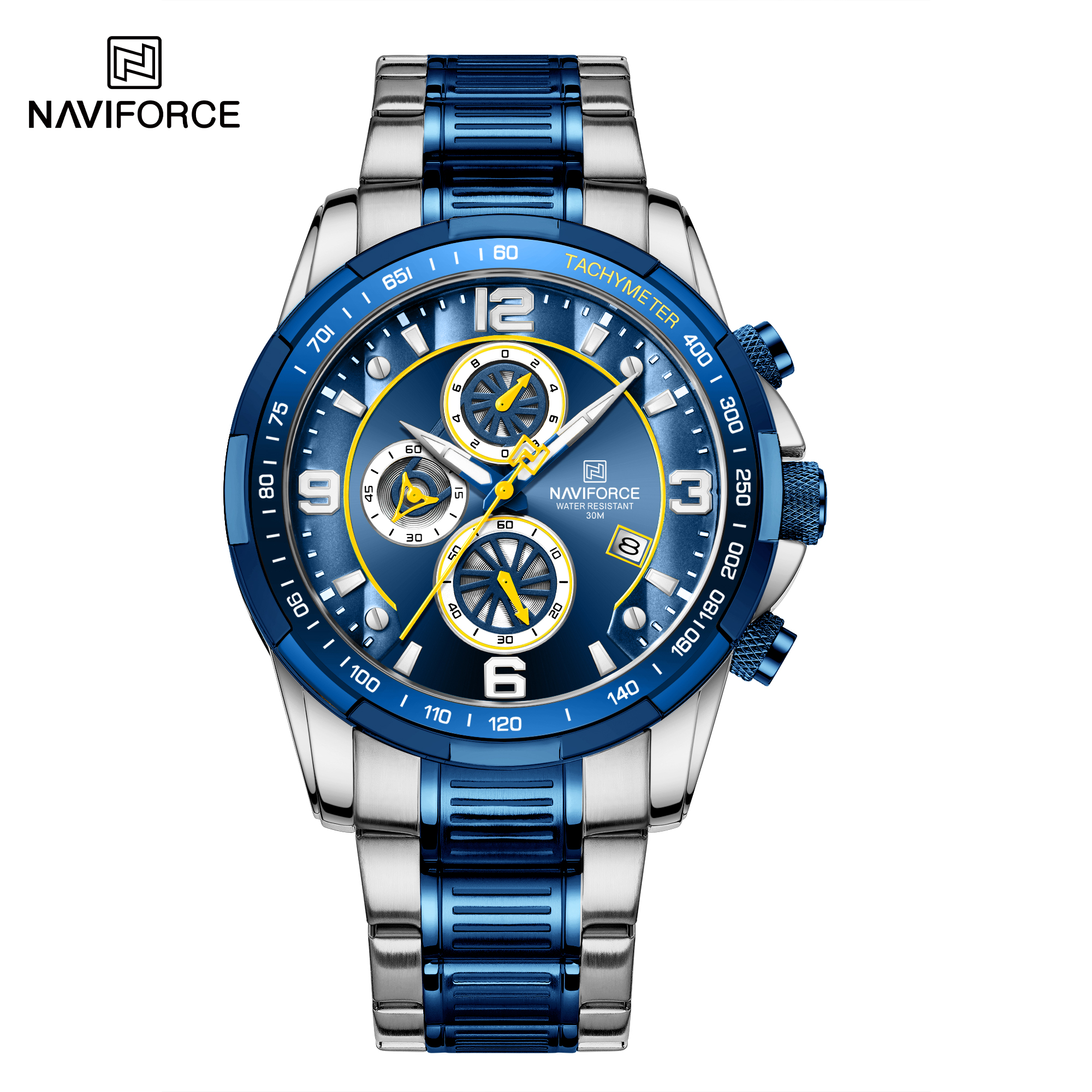 ساعت مچی مردانه نیوی فورس استیل مدل NAVIFORCE 8020 - نقره ای ابی