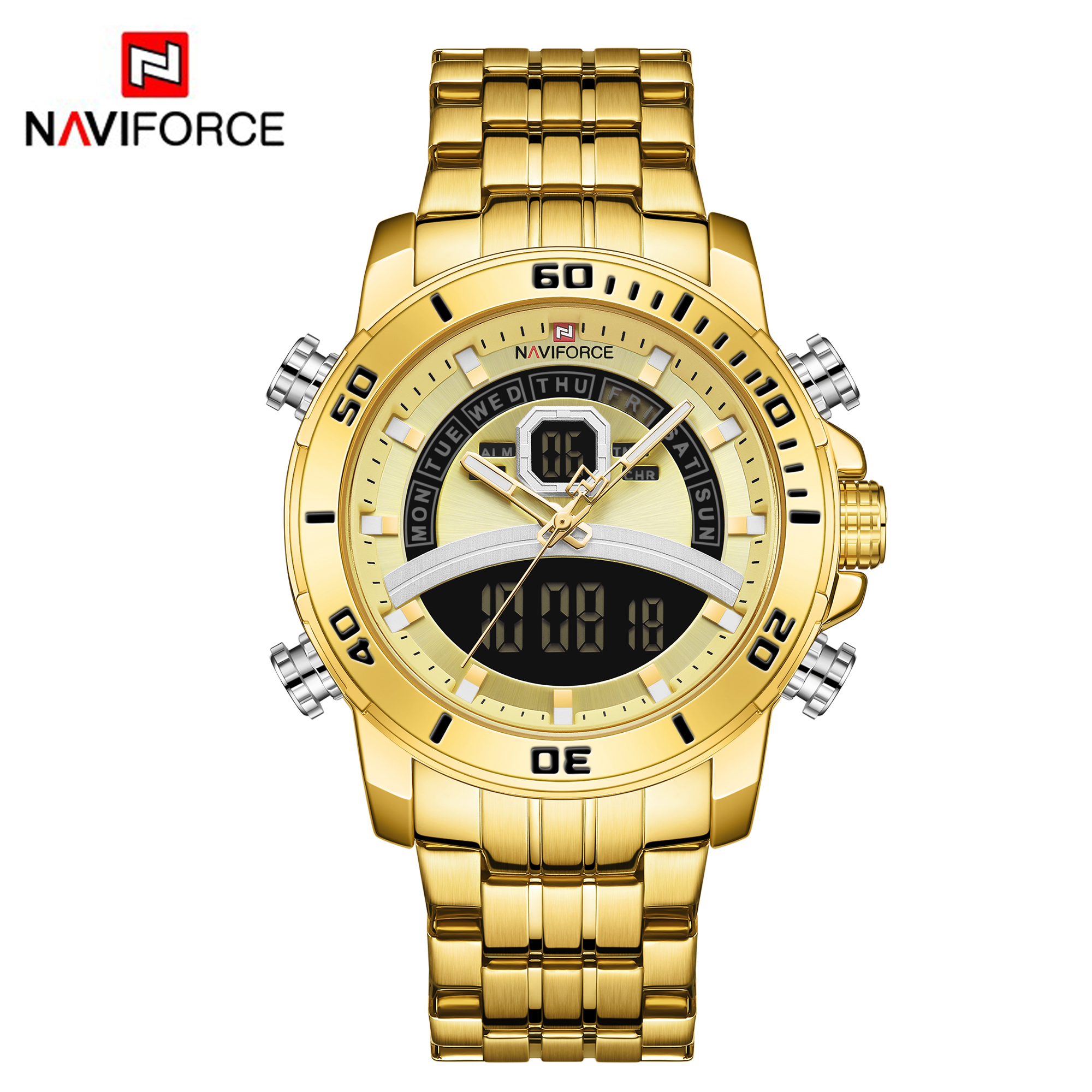 ساعت مچی مردانه نیوی فورس مدل NAVIFORCE 9181S - طلایی