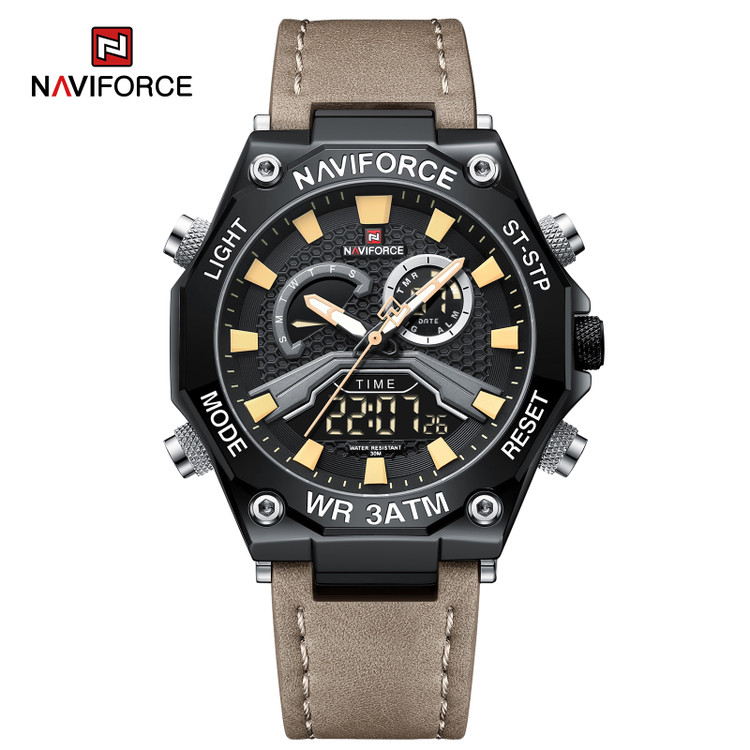 ساعت مچی مردانه نیوی فورس مدل NAVIFORCE 9220 - مشکی قهوه ای