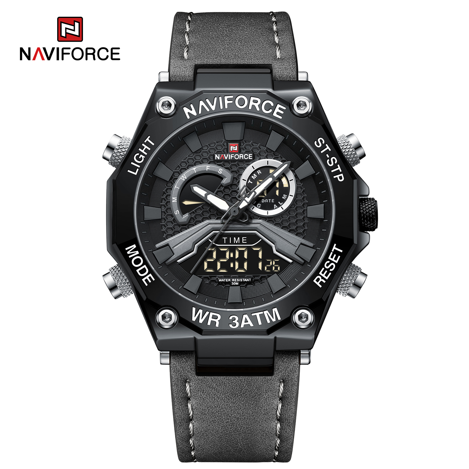 ساعت مچی مردانه نیوی فورس مدل NAVIFORCE 9220 - مشکی خاکستری