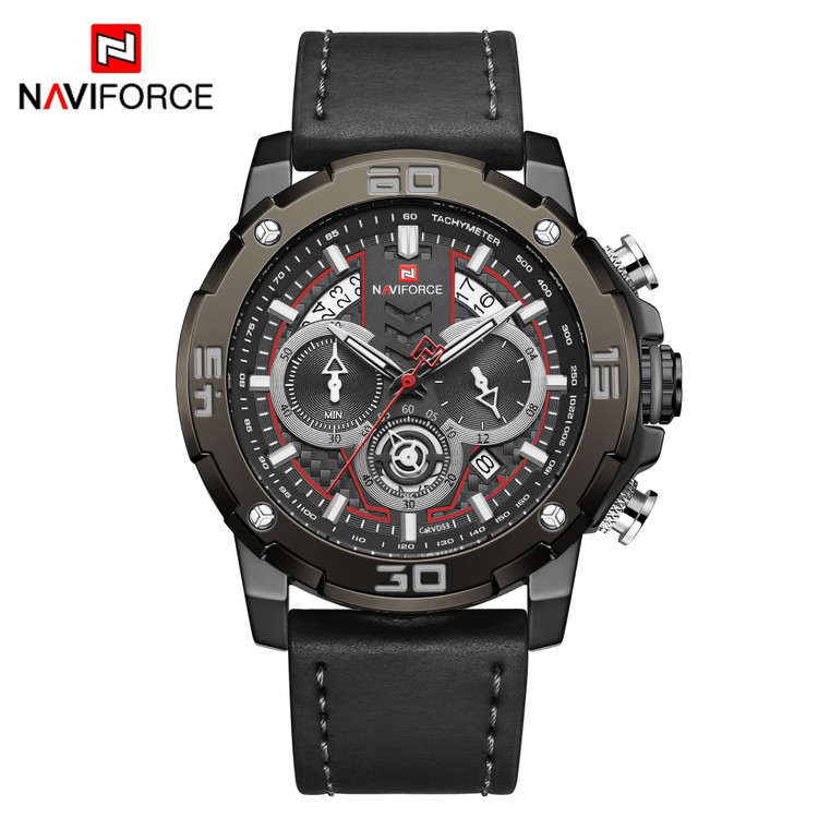 ساعت مچی مردانه نیوی فورس چرمی مدل NAVIFORCE 9175 - مشکی