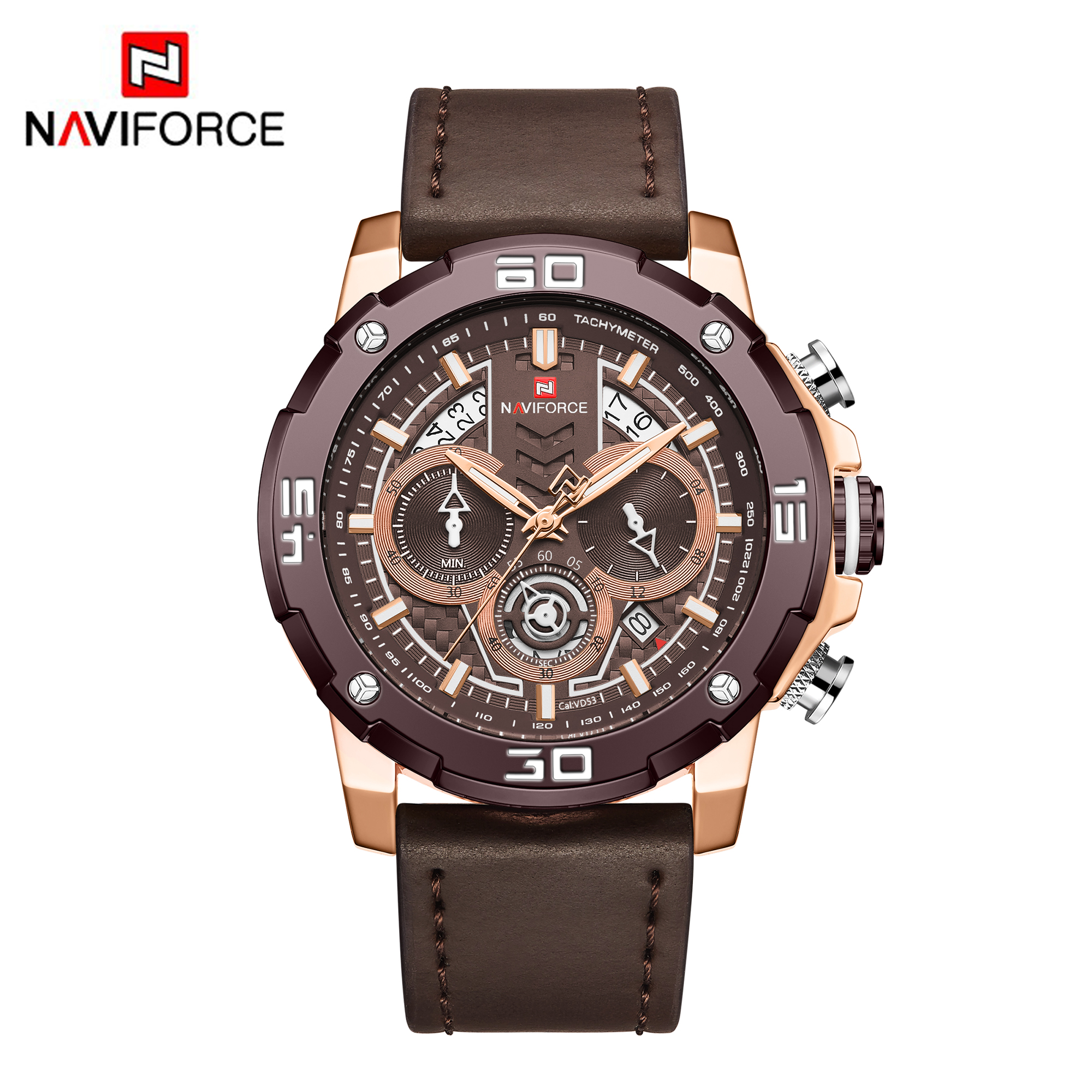 ساعت مچی مردانه نیوی فورس چرمی مدل NAVIFORCE 9175 - قهوه ای