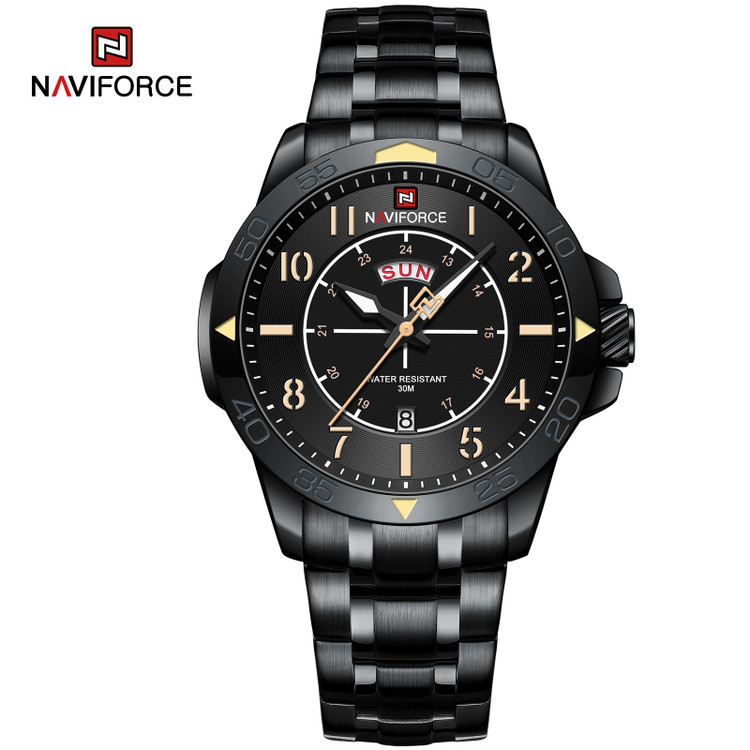 ساعت مچی مردانه استیل نیوی فورس مدل NAVIFORCE 9204 - مشکی زرد