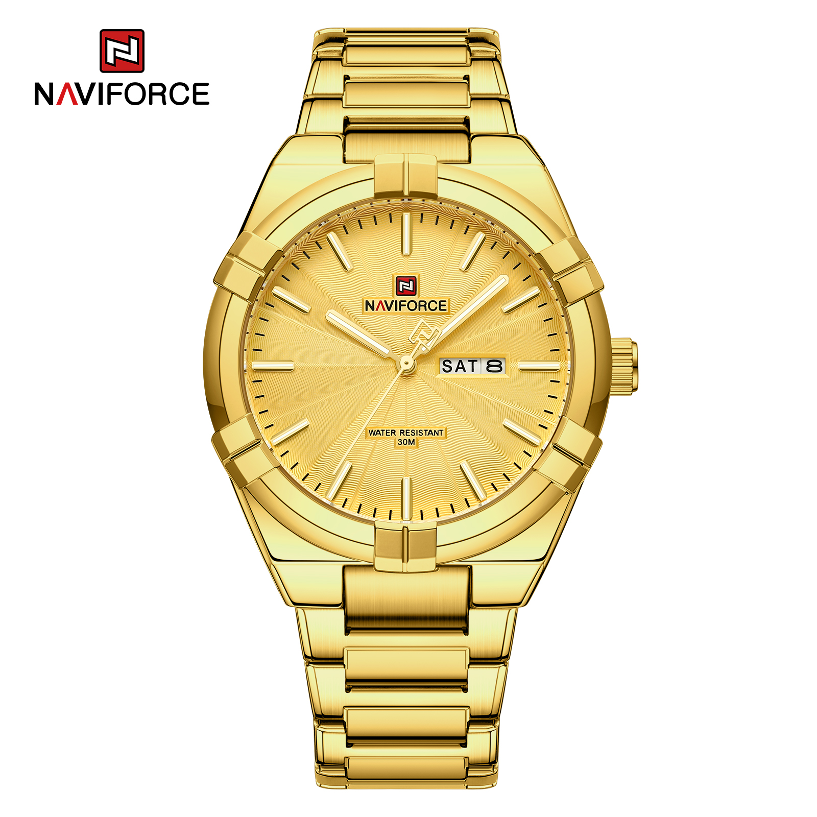 ساعت مچی مردانه نیوی فورس مدل NAVIFORCE 9218 - طلایی.طلایی