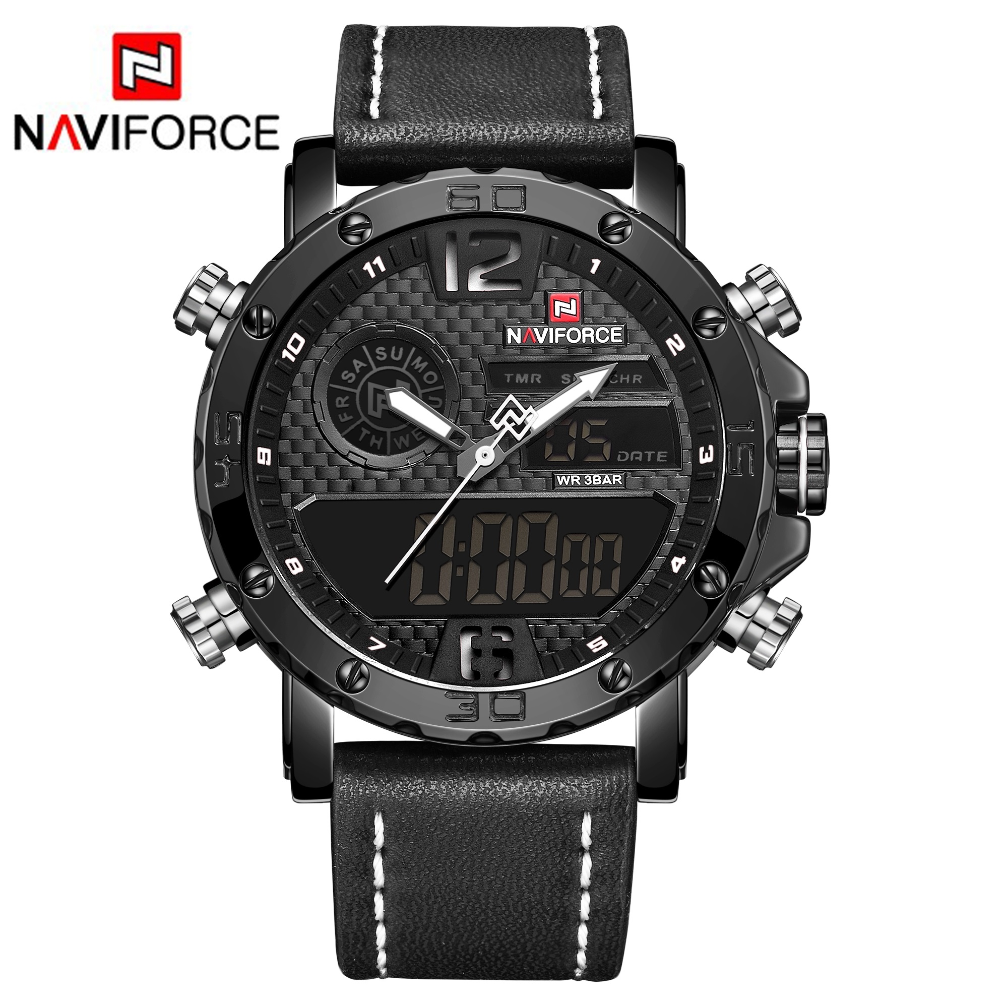 ساعت مچی مردانه نیوی فورس مدل 9134 naviforce - مشکی سفید