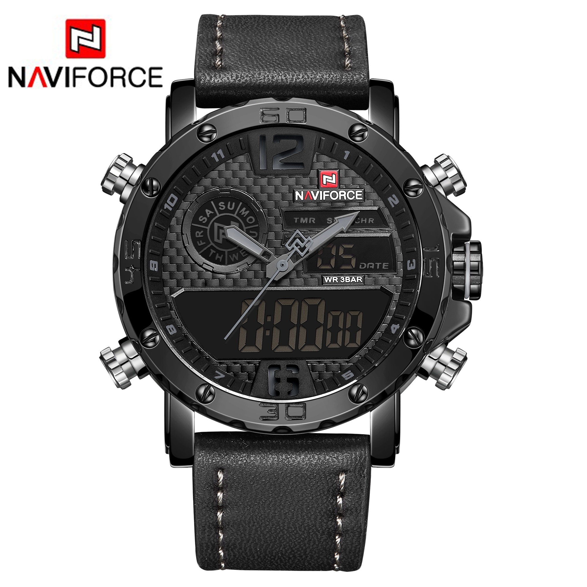 ساعت مچی مردانه نیوی فورس مدل 9134 naviforce - مشکی خاکستری