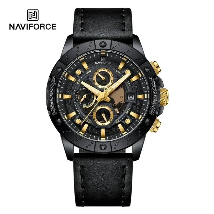 ساعت مچی مردانه نیوی فورس مدل NAVIFORCE 8055 - مشکی طلایی