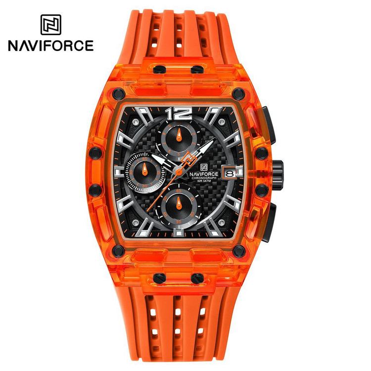 ساعت مچی مردانه نیوی فورس مدل NAVIFORCE 7105 - مشکی نارنجی