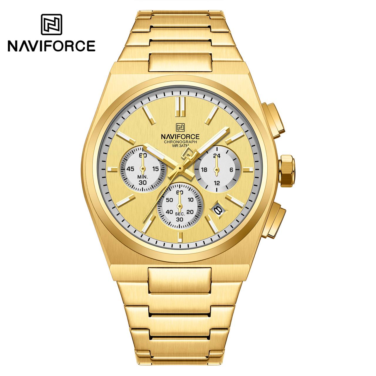 ساعت مچی مردانه نیوی فورس مدل NAVIFORCE 8048 - طلایی