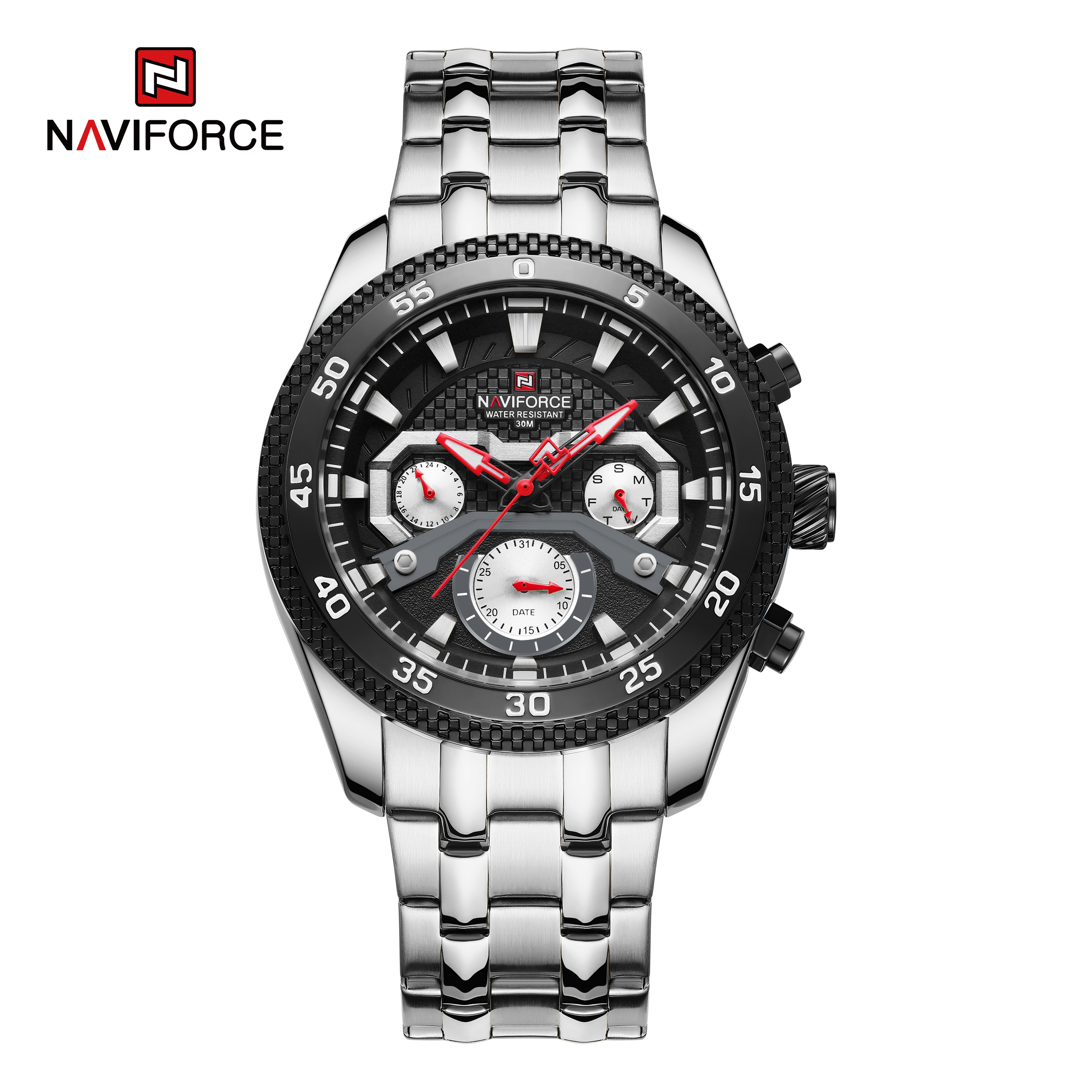 ساعت مچی مردانه نیوی فورس استیل مدل Naviforce 9222 - نقره ای مشکی
