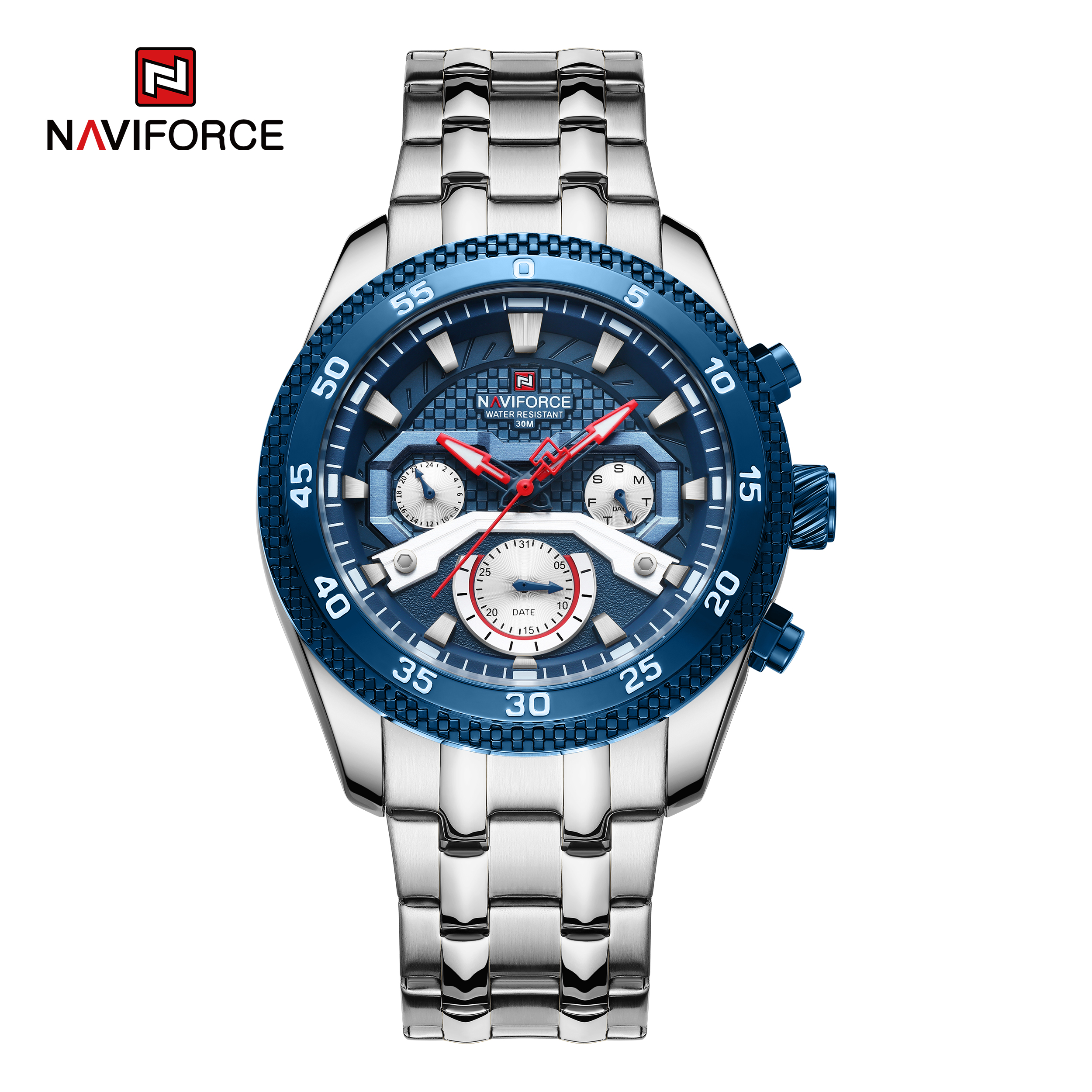 ساعت مچی مردانه نیوی فورس استیل مدل Naviforce 9222 - نقره ای آبی