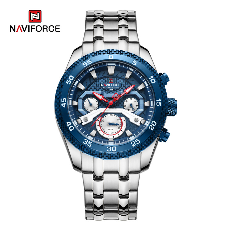 ساعت مچی مردانه نیوی فورس استیل مدل Naviforce 9222 - نقره ای آبی