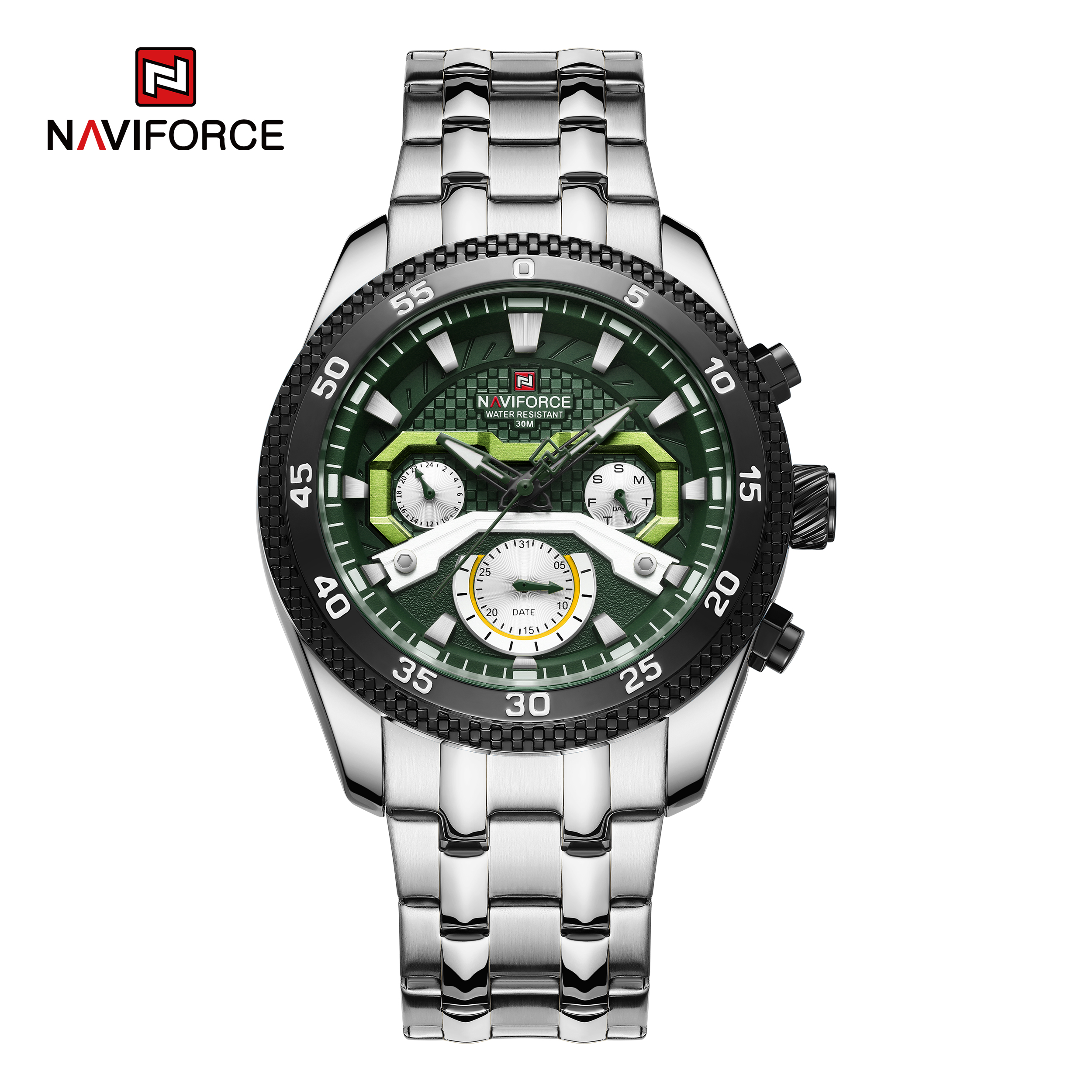 ساعت مچی مردانه نیوی فورس استیل مدل Naviforce 9222 - نقره ای سبز
