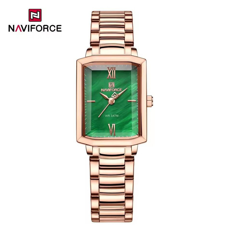 ساعت مچی زنانه نیوی فورس مدل NAVIFORCE 5039 - رزگلد سبز